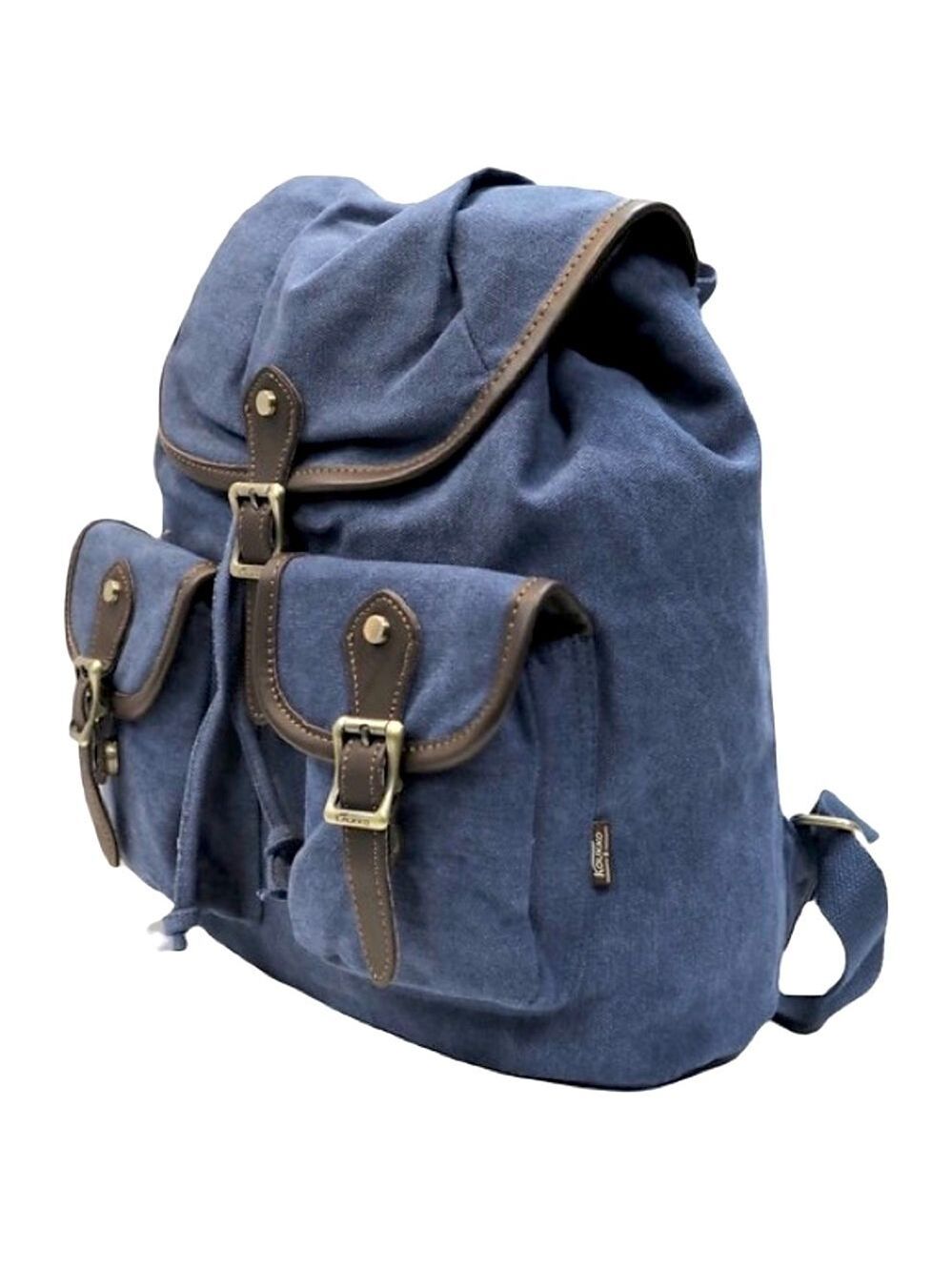 NEW Kaukko Gray Heavy Duty Vintage Style Canvas Backpack 15"